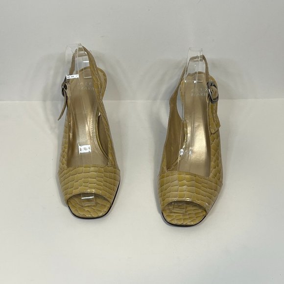 2 for $20. Alex Marie Yellow Leather Open Toe Snake skin design women's size 9. - Picture 7 of 9